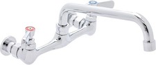 DuraSteel Commercial Sink Faucet - 8 Center 8 Swivel Spout, Silver