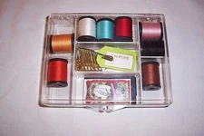 Original Case Wooden spools Belding Corticelli Sewing Thread Empire Safety Pins