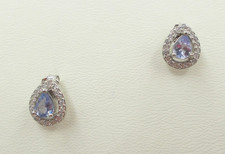 Tansanit, Zirkon - Ohrstecker, Ohrhänger   Sterlingsilber 925