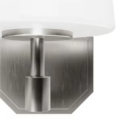 Hunter Nolita 1-Light Brushed Nickel Wall Sconce with Cased White Glass Shade - Picture 3 of 6