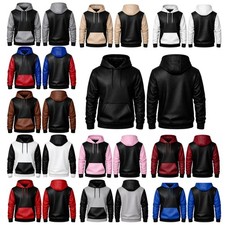 Men's Premium Leather Hoodie Handmade Genuine Lambskin Leather Jacket Multicolor