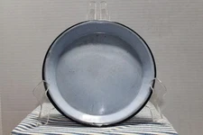 Vintage Blue and Black Enamelware Plate