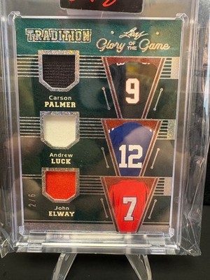 2025 Leaf Glory of the Game Palmer Luck Elway SSP Tradition 3 Jersey Patch 2/6
