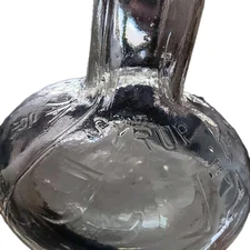 RARE  PEACE SYRUP  JAPANESE  CLEAR  EMBOSSED   EMBOSSED  BOTTLE