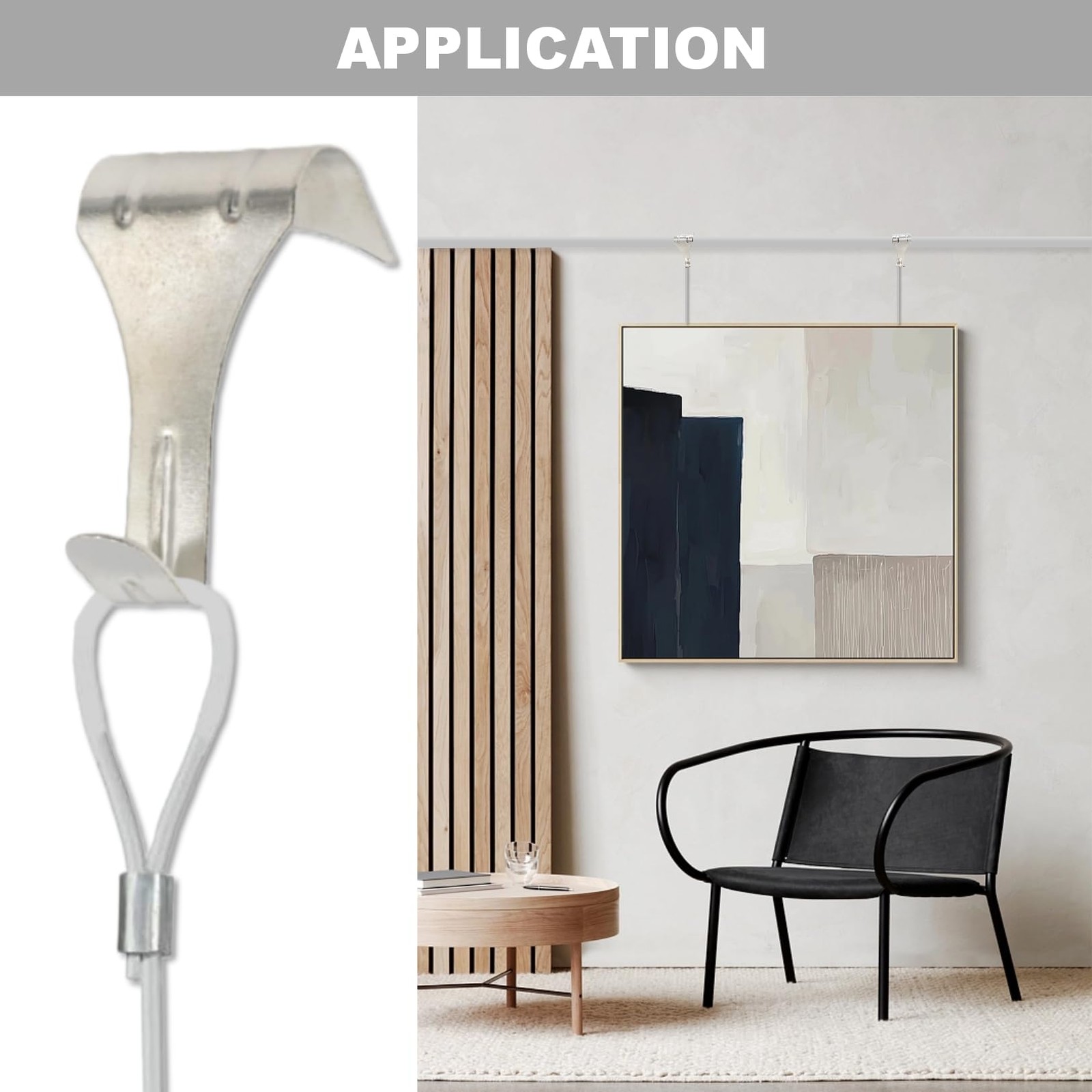 Set of 30 Silver Picture Rail Hooks, Moulding Hangers for Photo Frames, Heavy