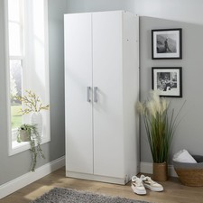 Arla 2 Door Wardrobe With Hanging Rail And Shelf Bedroom Storage Solution White