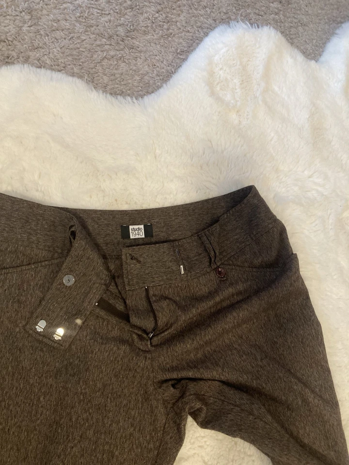 Pantalón Studio 1940 marrón oscuro espiga pierna ancha para mujer 14’s Foto 4 de 4