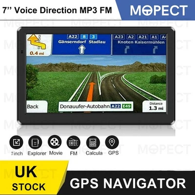 MOPECT 7" Truck Sat Nav HGV Lorry LGV 2025 UPDATED UK Europe Maps POIs Keyfuels Laybys