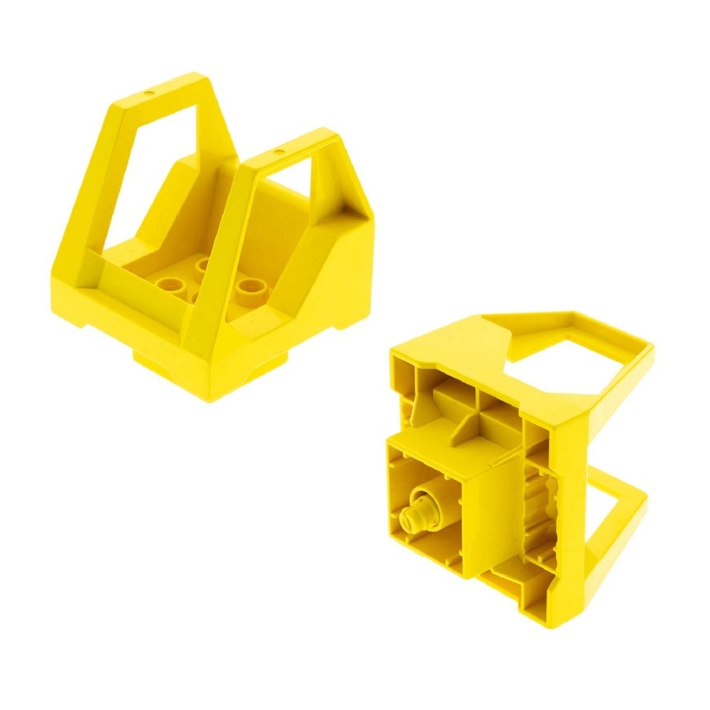 2x Lego Toolo Duplo Yellow Cabin Cockpit Vehicle Attachment Set 9121 6293