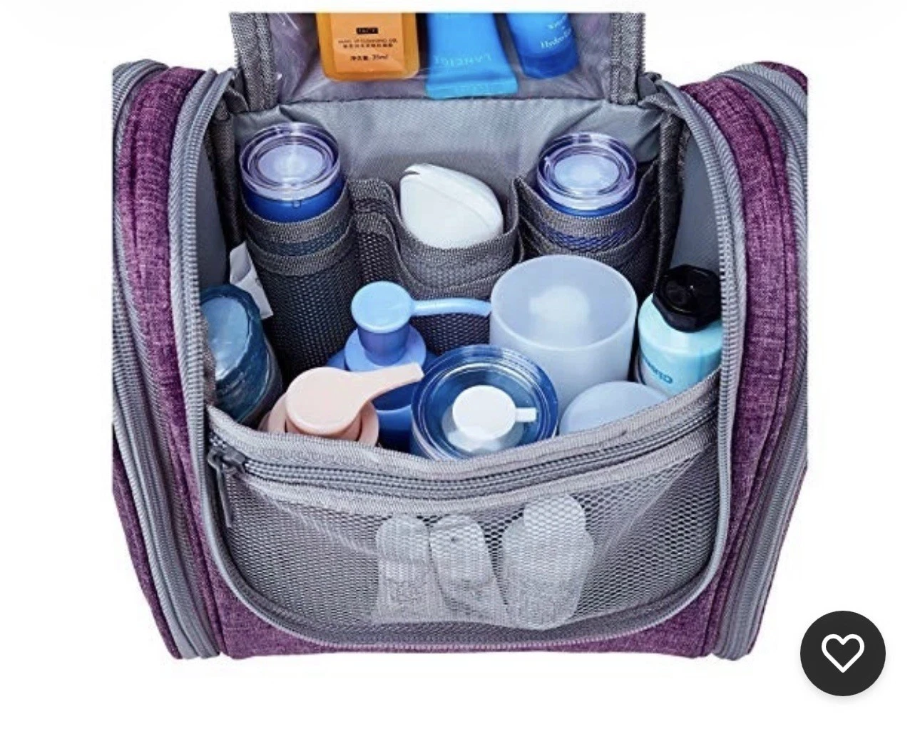 Small Hanging Toiletry Bag Women Travel Makeup Bag Organizer Medium AA-Purple