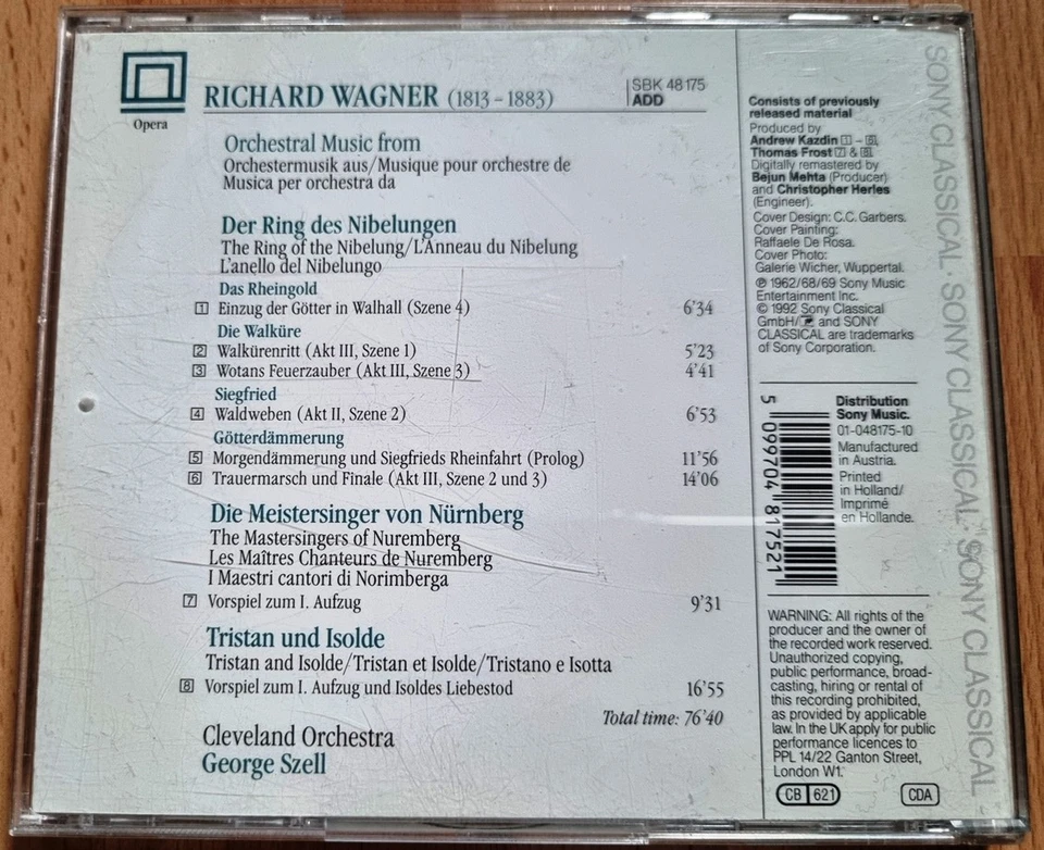 RICHARD WAGNER Orchestermusik und Ouvertüren GEORGE SZELL Cleveland Orchestra - Bild 2 von 4