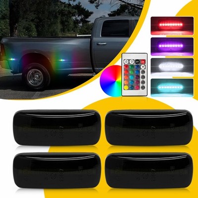 RGB LED Side Marker Lights For Dodge RAM 2500HD 3500HD Double Rear-Wheel 2010-18