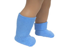 Sky Blue Basic Anklet Bobby Socks Doll Clothes For 18" American Girl Debs
