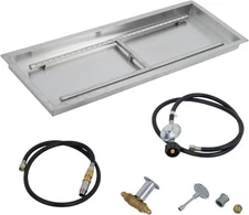 24x8 in Drop in Fire Pit Burner Kit, Stainless Steel Fire Pit Kit with Burner