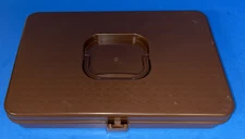 Vintage Wilson Wil-Hold Plastic Sewing Box With Thread Brown Made in USA