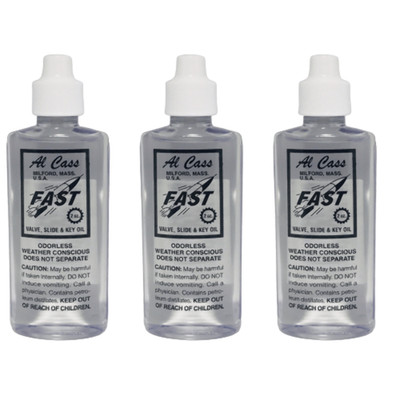 Al Cass Valve Oil 3 Bottles 2oz Fast Trumpet Key Slide Brass Lubricant