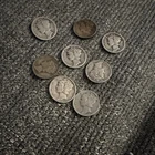 8 US Mercury Silver Dimes