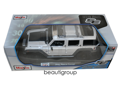 Maisto 1:18 Diecast Jeep Rescue Concept SUV White Special Edition