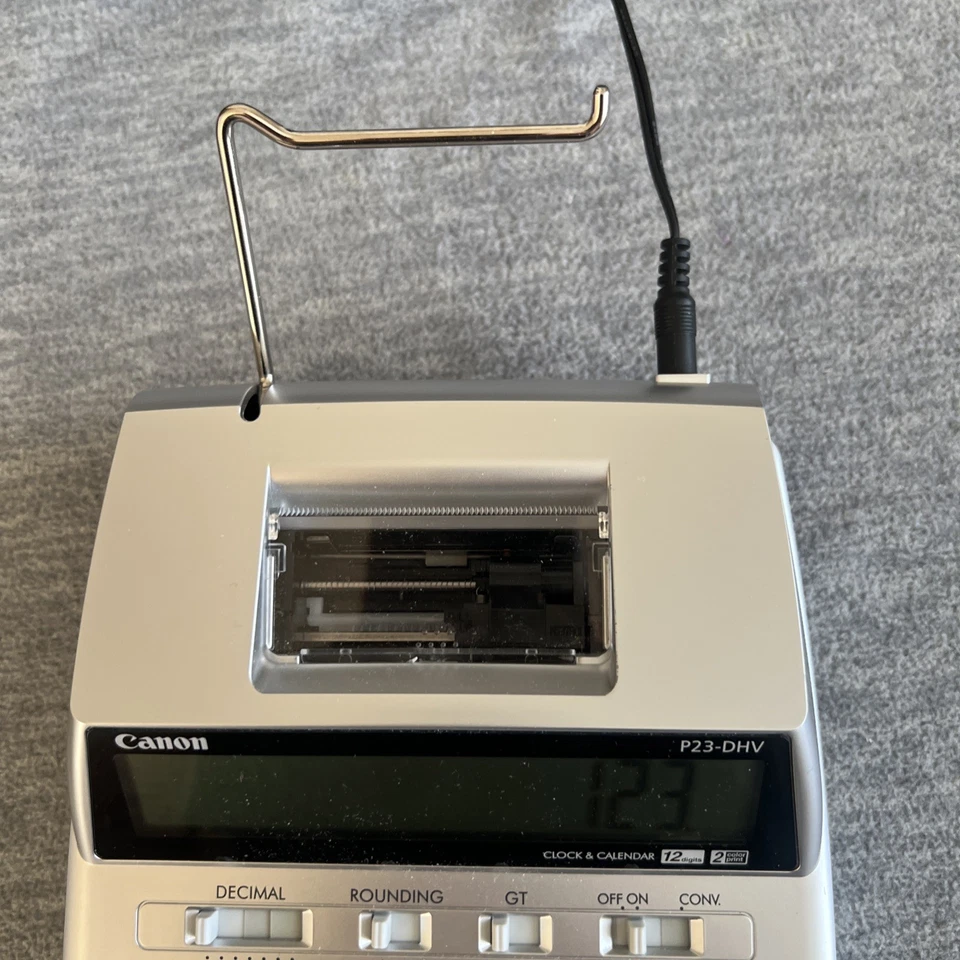 Canon P23-DHV Printing Calculator  Office Clock & Calendar 12 Digit 2 Color EUC - Image 3 of 4