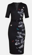 Ted Baker Niliano Narnia  Butterfly Floral  Midi Dress Size 3 ( 12)