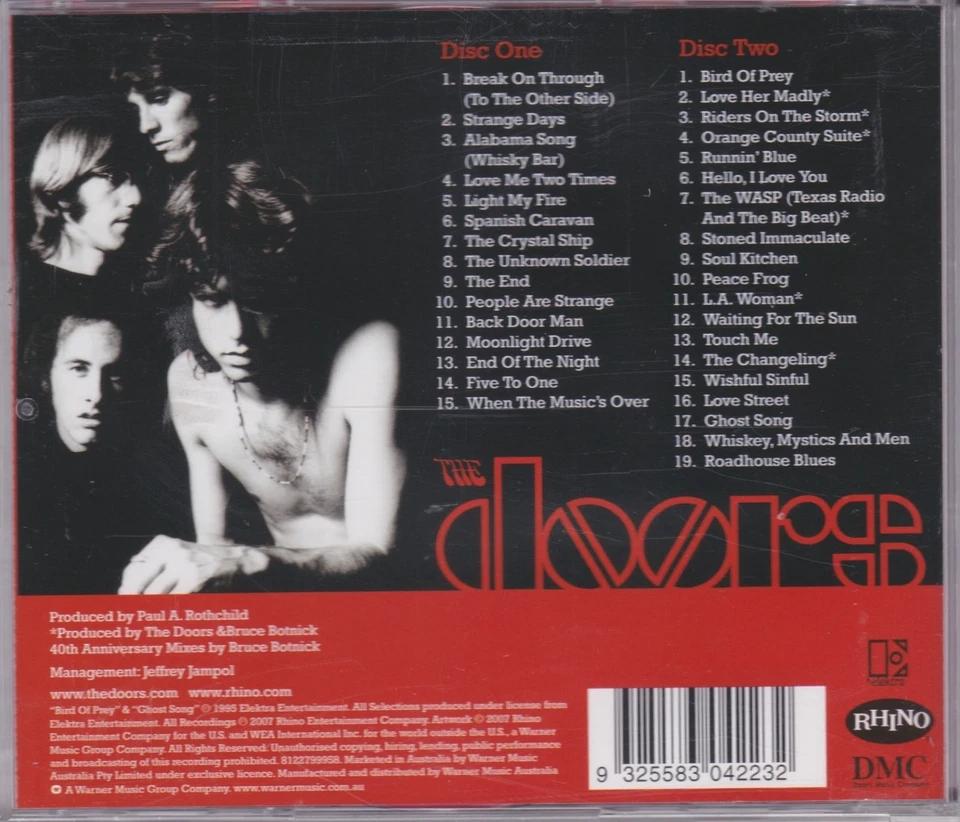 The Very Best Of The Doors 2xCD Made In Australia Near Mint Condition - Image 3 of 3