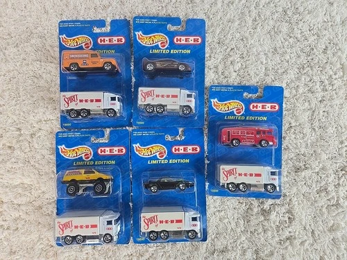 Lot Of 5 Vintage Hot Wheels HEB 2 Pack Limited Edition 19890 Fast Shipping