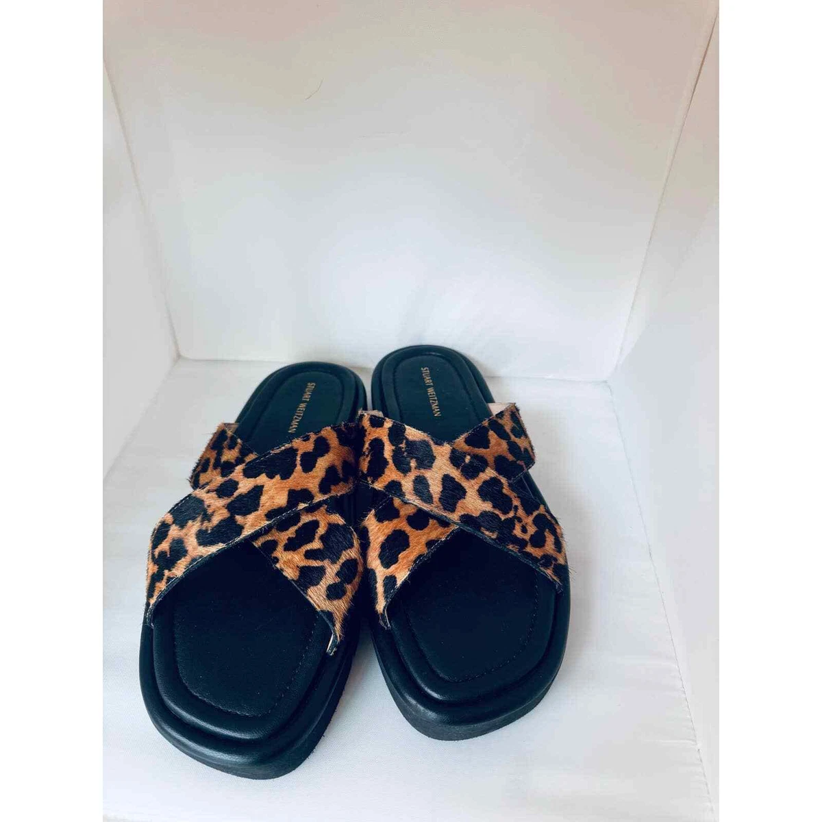 Stuart weitzman studio leather hot sale slide