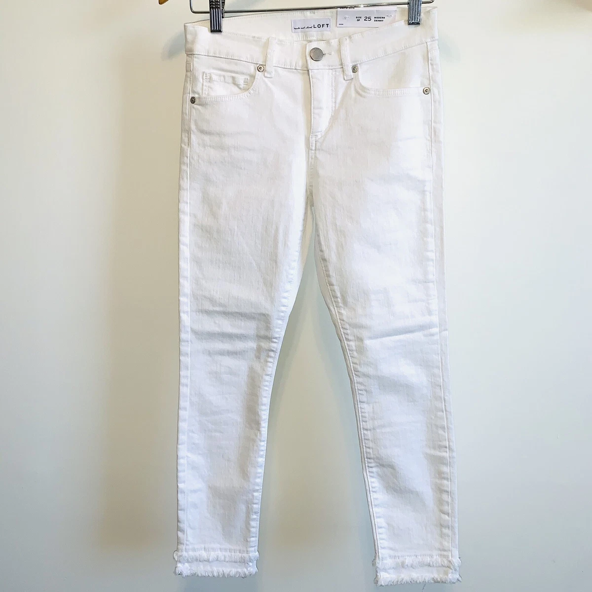 NWT Ann Taylor Loft Modern skinny Crop Cropped Jeans White Size 25