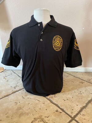SECURITY POLO SHIRT DELUXE NEW 100% COTTON BLACK WITH GOLD LETTERS Size Large | eBay