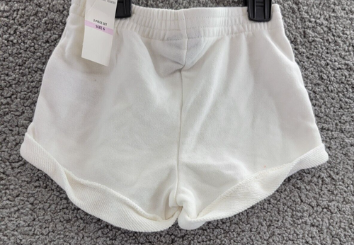 Tommy Hilfiger Logo French Terry Shorts Girl 6 White Solid Elastic Waist Pull On - Picture 5 of 13