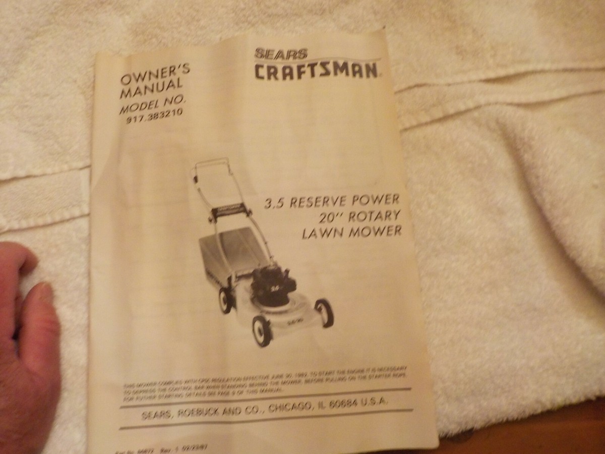 Hp Craftsman Eager Lawn Mower Parts Manual Sears Craftsman Lawn