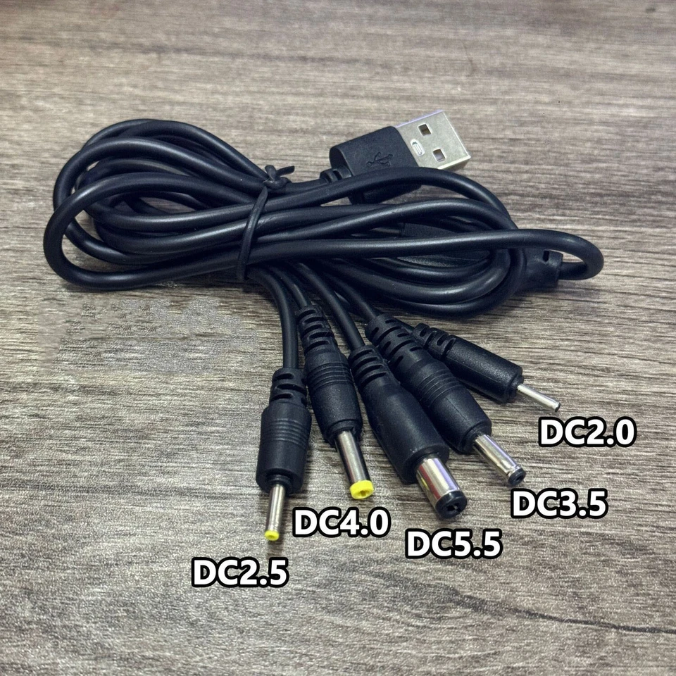 DC Power Splitter Cable USB to DC2.0 4.0 2.5 5.5 3.5 Adapter for CCTV Camera - Image 2 of 4