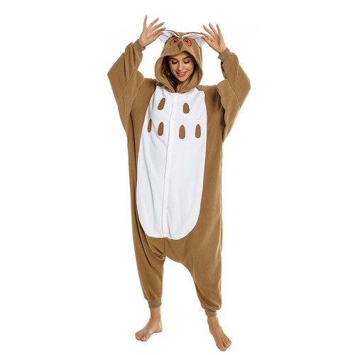 CANASOUR Owl One-Piece Pajamas Adult Unisex Halloween Christmas Cosplay Jumpsuit - Picture 29 of 53