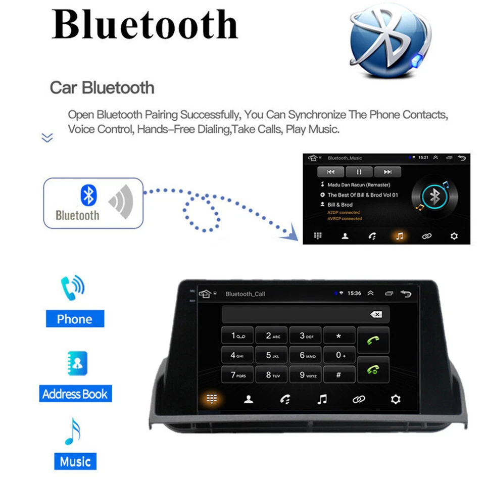 9" Android 12.0 Stereo Radio GPS Navigation Player Wifi FM For Mazda 6 2002-2008 - Image 4 of 4
