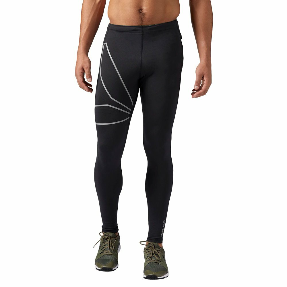 Reebok Running Tights Herren Laufen Schwarz Reflektierende