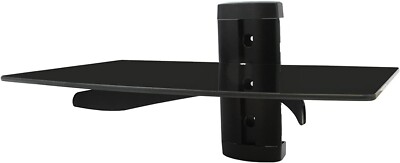 MegaMounts Tempered Glass Single Stud 22 Pound Shelf Wall Mount