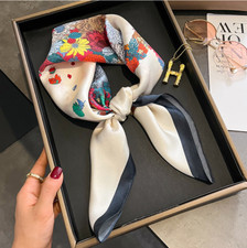 100 Mulberry Silk Scarf 70X70cmWomen Square Bandana Wrap Flower bodied warhorse