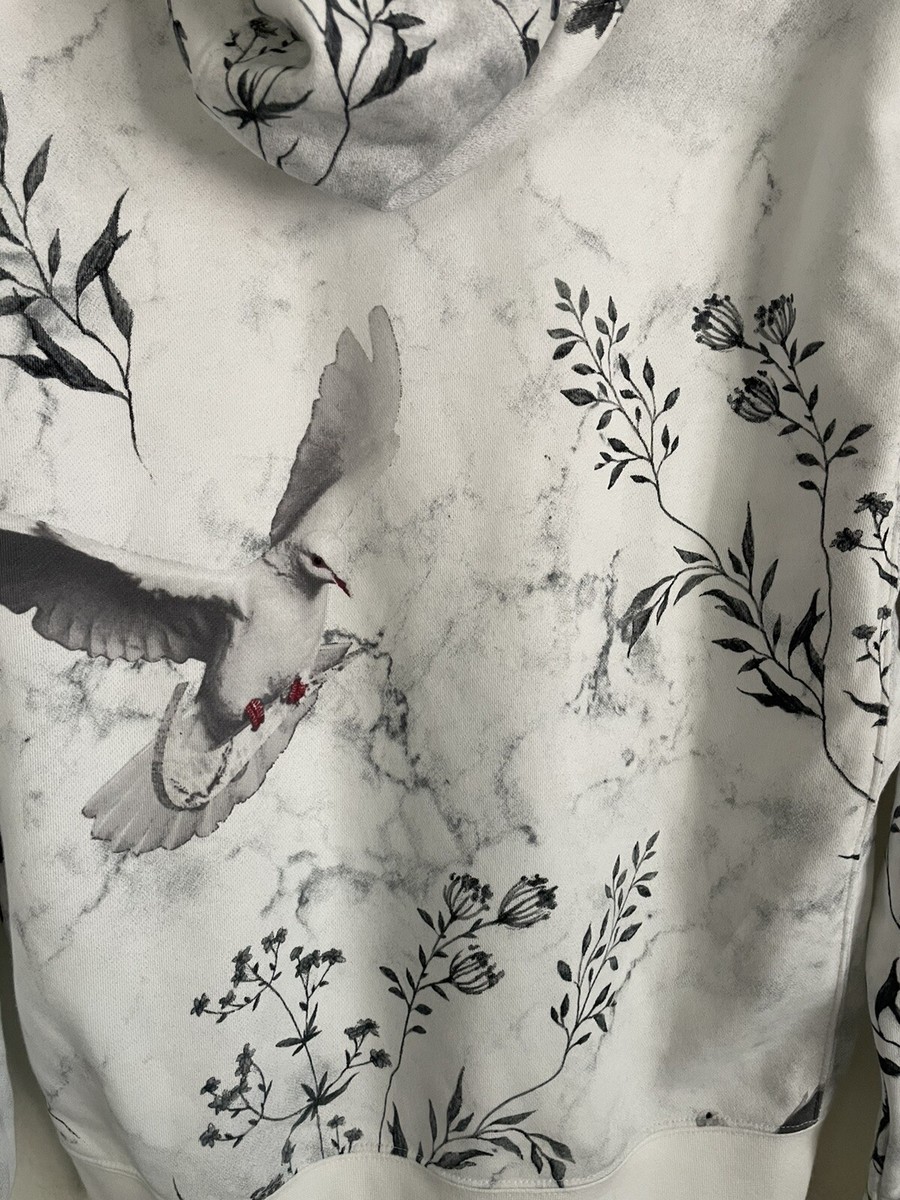 Nike Sportswear Terry Floral Dove Hoodie White Grey DM7928-100 Menu0026#039;s  Size Small | eBay