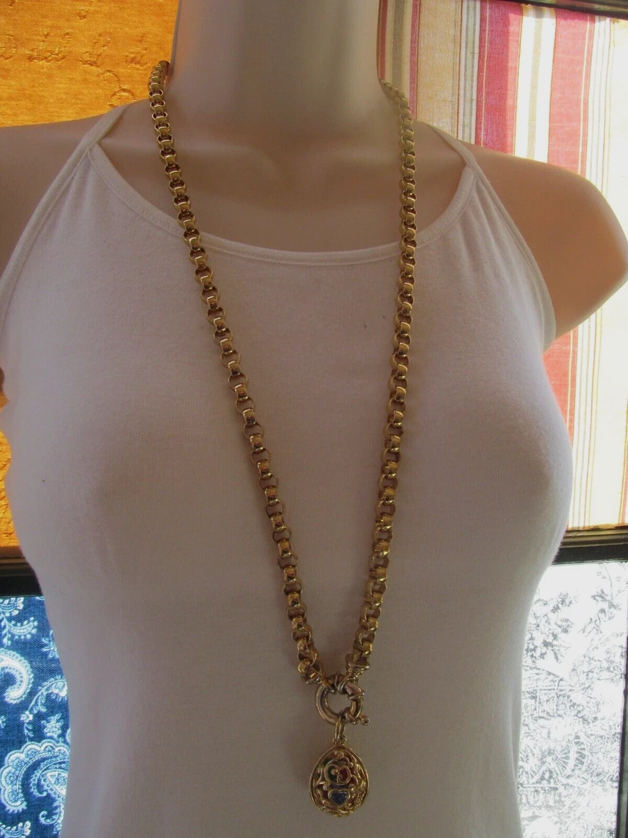 JOAN RIVERS Gold Tone Heavy Rolo 32