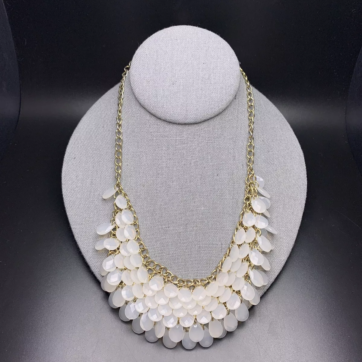 White statement necklace deals