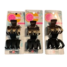 Scunci 3x 2-Pack No Slip 4.5cm Jaw Clip 70382 Hair Accessory New