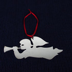 Retired James Avery Sterling Silver Angel with Horn Christmas Ornament w/ Pouch