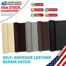NEW BLACK Self-Adhesive Leather Repair Patch Stick on Sofa Repairing Auto Seat