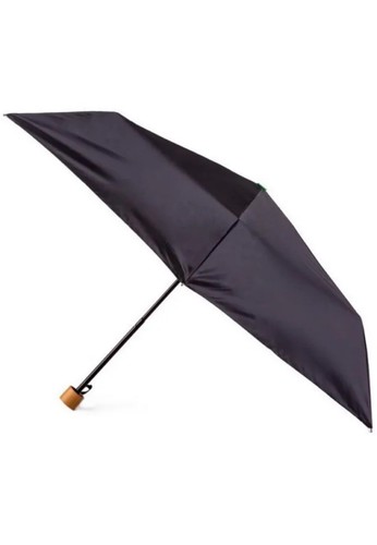 Totes Eco Umbrella Black Folding Bamboo Handle Recycled PET Free Slim Round - Picture 2 of 6