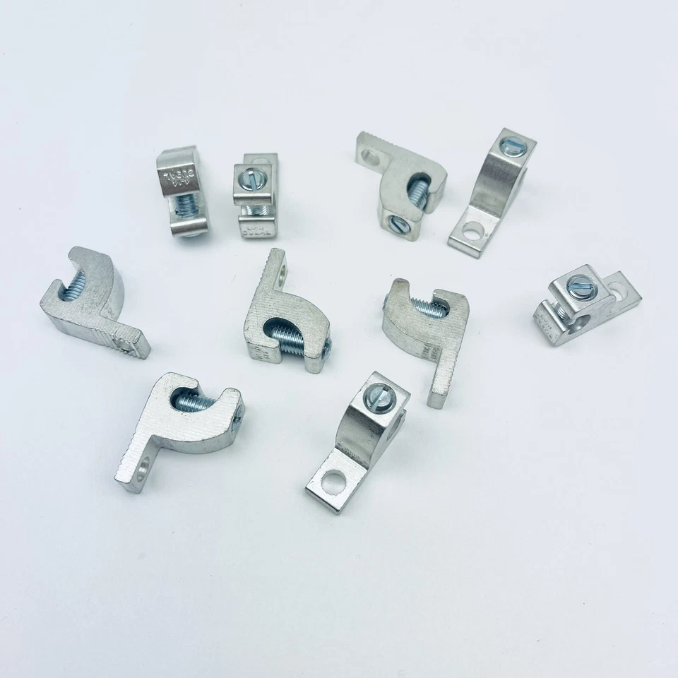 LOT OF 10 ALUMINUM LAY-IN LUG #14 - #4 AWG SLOT SCREW LI50S, CU9AL - Image 2 of 4