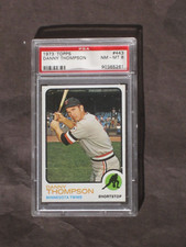 1973 Topps Danny Thompson ERROR VARIATION # 443 Twins PSA 8 NM-MT