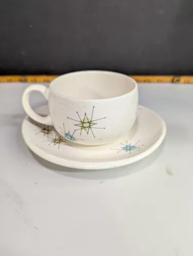 Franciscan MCM Starburst cup and saucer coffee tea Stoneware