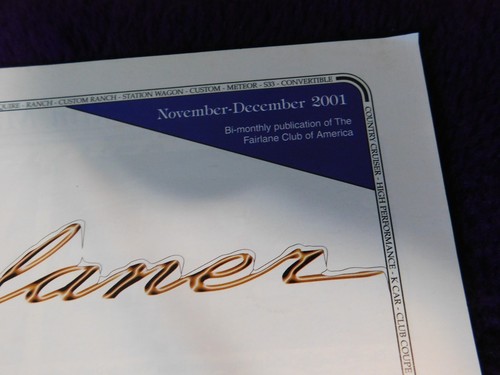 Fairlaner November / December 2001 Magazine of the Fairlane Club America Vol XXI - Picture 2 of 4