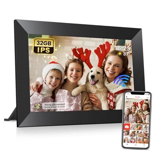 10.1 Inch Frameo WiFi Digital Picture Frame with 32GB Storage in Black  