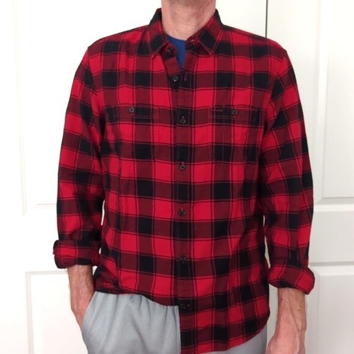 GAP rot schwarz Flanell Büffel kariert Hemd Größe Large weich 100 % Baumwolle - Bild 2 von 12